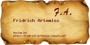 Fridrich Artemisz névjegykártya